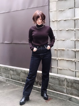 「ハイウエストストレートジーンズ」｜miuさん（レディース・155cm）の春コーディネート