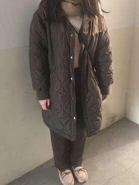 「LOWRYS FARM（ローリーズファーム）のボアショルダーＢＡＧ  768695 （單肩包、ベージュ系）」を使った、aさん（レディース・157cm）の冬コーディネート