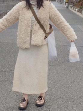 「H&M（エイチ・アンド・エム）のアイテム（鞋子、ピンク系）」を使った、aさん（レディース・157cm）の冬コーディネート