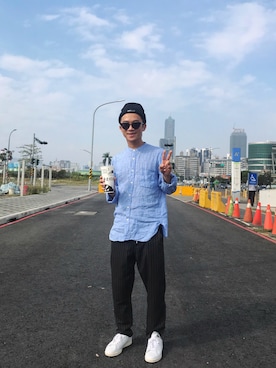 「REMIX（リミックス）のアイテム（帽子）」を使った、Louisさん（メンズ・165cm）の冬コーディネート