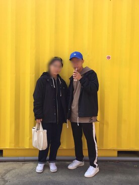 「REMIX（リミックス）のアイテム（スタジャン）」を使った、Louisさん（メンズ・165cm）の冬コーディネート
