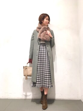 「URBAN RESEARCH ROSSO WOMEN（アーバンリサーチ　ロッソ）のアイテム（チェスターコート）」を使った、Ⓜ︎さん（レディース・167cm）の冬コーディネート