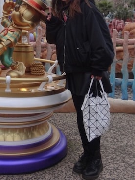「disney」｜「アイテム（MA-1）」を使った、kumikotoriさん（レディース・172cm）の冬コーディネート
