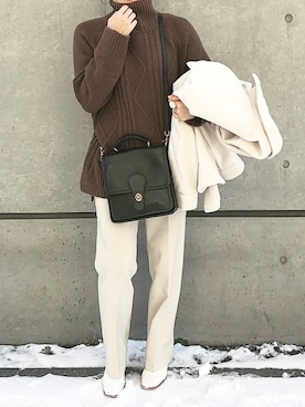 「茶色」｜「アイテム（その他アウター）」を使った、momoさん（レディース・158cm）の春コーディネート