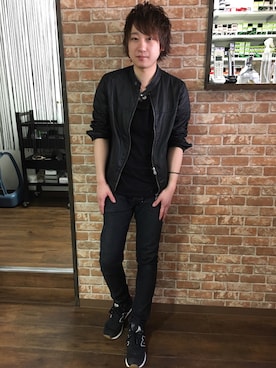 「wjk（ダヴルジェイケイ）のアイテム（ジャケット/アウター）」を使った、高原 ジュンさん（メンズ・171cm）の春コーディネート