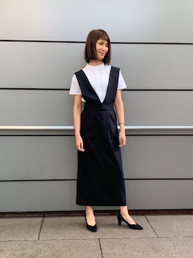 「ナラカミーチェ」｜「アイテム（オールインワン・サロペット）」を使った、Hillaryさん（レディース・161cm）の春コーディネート