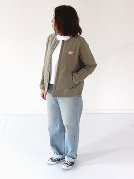 「2018ss」｜「アイテム（ノーカラージャケット）」を使った、francbonnさん（レディース・155cm）の冬コーディネート