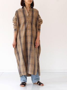 「TICCA（ティッカ）のアイテム（シャツワンピース）」を使った、francbonnさん（レディース・158cm）の春コーディネート