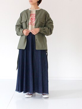 「FIL DE FER（フィルデフェール）のアイテム（スカート）」を使った、francbonnさん（レディース・158cm）の夏コーディネート