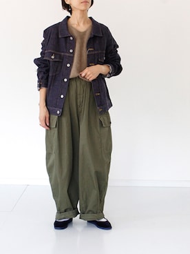 「NOMBRE IMPAIR（ノンブルアンペール）のアイテム（ニット/セーター）」を使った、francbonnさん（レディース・158cm）の夏コーディネート
