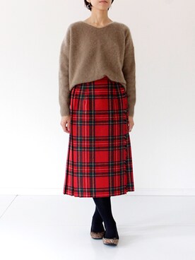 「NOMBRE IMPAIR（ノンブルアンペール）のアイテム（ニット/セーター）」を使った、francbonnさん（レディース・158cm）の秋コーディネート