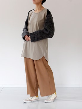 「homspun（ホームスパン）のアイテム（ジャケット/アウター）」を使った、francbonnさん（レディース・158cm）の秋コーディネート