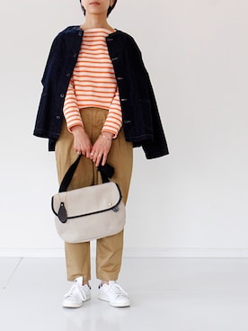 「orcival」｜「アイテム（デニムジャケット）」を使った、francbonnさん（レディース・158cm）の冬コーディネート