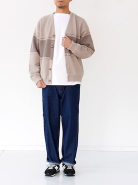 「DANTON（ダントン）のアイテム（デニムパンツ）」を使った、francbonnさん（メンズ・172cm）の冬コーディネート