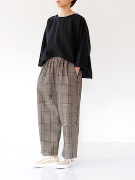 TRAVAIL MANUEL リネンポプリンラップパンツ ブラック 黒 M TRAVAIL MANUEL（トラバイユマニュアル）の「【 TRAVAIL MANUEL