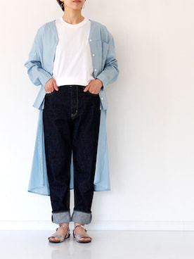 「TICCA（ティッカ）のアイテム（パンツ）」を使った、francbonnさん（レディース・158cm）の春コーディネート