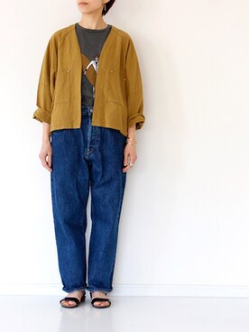 「FIL DE FER（フィルデフェール）のアイテム（ジャケット/アウター）」を使った、francbonnさん（レディース・158cm）の春コーディネート