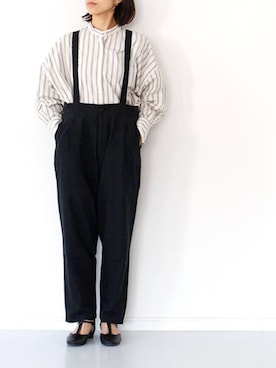 「SETTO（セット）のアイテム（オールインワン・サロペット）」を使った、francbonnさん（レディース・158cm）の冬コーディネート