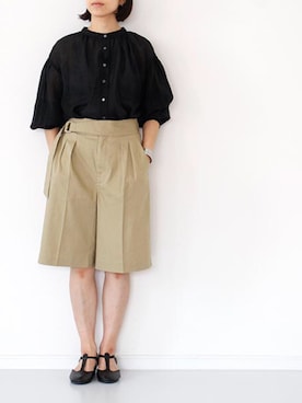 「ハーフパンツコーデ」｜francbonnさん（レディース・158cm）の冬コーディネート