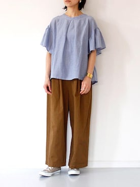 「TRAVAIL MANUEL（トラバイユマニュアル）のアイテム」を使った、francbonnさん（レディース・158cm）の春コーディネート