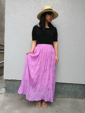 「Collage（コラージュ）のアイテム」を使った、mocoさん（レディース・155cm）の夏コーディネート