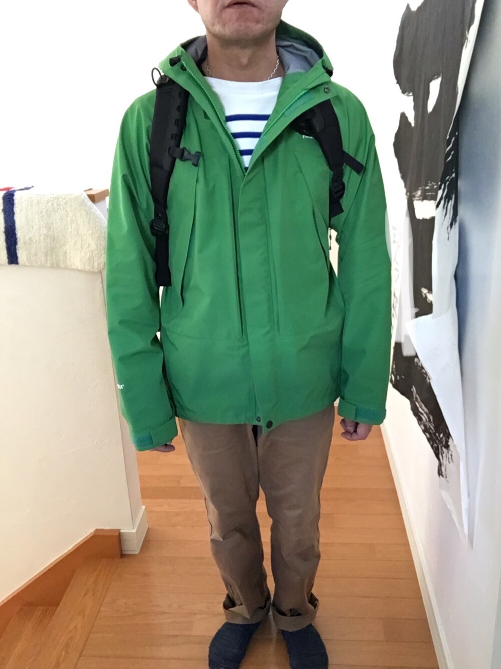 「オトナカジュアル、秋のコーデ、シンプルコーデ、休日スタイル、スポーツミックス、THE NORTH FACE、orcival、UNIQLO、マウンテンパーカー、グリーン」｜「THE NORTH FACEのアイテム（マウンテンパーカー、グリーン系）」を使った、YSさん（メンズ・163cm）の秋コーディネートの1枚目の写真
