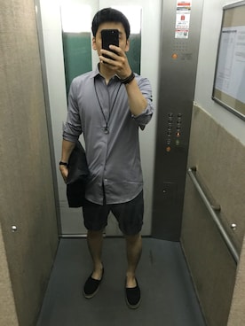「AZUL by moussy（アズールバイマウジー）のアイテム（バッグ）」を使った、ごんピクシーさん（メンズ・172cm）の夏コーディネート