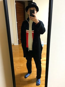 「アイテム（ジャージ）」を使った、ごんピクシーさん（メンズ・172cm）の冬コーディネート