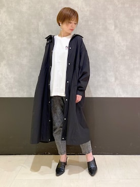 「フードコート」｜「アイテム（ダウンジャケット/コート）」を使った、ミラさん（レディース・162cm）の春コーディネート