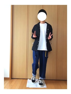 「白ソックス」｜「アイテム（ナイロンジャケット）」を使った、くろさん（メンズ・170cm）の秋コーディネート