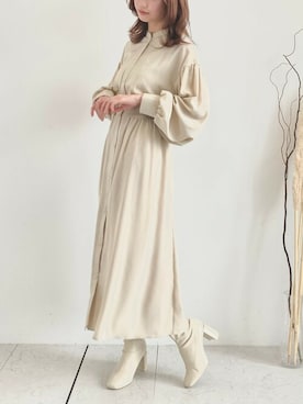 「白ブーツ」｜SLURR(スラー)OFFICIALさん（レディース・156cm）の冬コーディネート