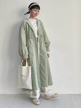 「SLURR（スラ―）のアイテム（モッズコート）」を使った、SLURR(スラー)OFFICIALさん（レディース・155cm）の春コーディネート