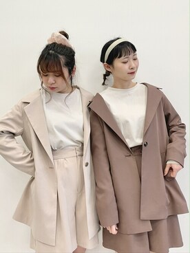 「SLURR（スラ―）のアイテム（ジャケット/アウター）」を使った、SLURR(スラー)OFFICIALさん（レディース・154cm）の春コーディネート