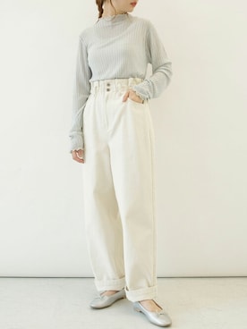 「SLURR（スラ―）のアイテム」を使った、SLURR(スラー)OFFICIALさん（レディース・156cm）の春コーディネート