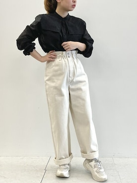 「アイテム（キャミソール、ブラック系）」を使った、SLURR(スラー)OFFICIALさん（レディース・153cm）の春コーディネート