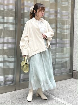 「SLURR（スラ―）のアイテム（ジャケット/アウター）」を使った、SLURR(スラー)OFFICIALさん（レディース・153cm）の春コーディネート
