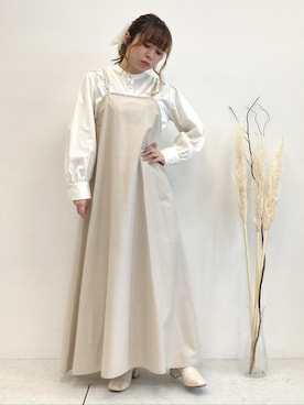 「フリルトップス」｜SLURR(スラー)OFFICIALさん（レディース・153cm）の春コーディネート