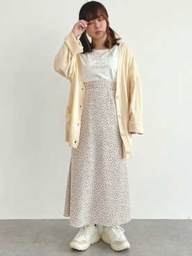 「SLURR（スラ―）のアイテム」を使った、SLURR(スラー)OFFICIALさん（レディース・153cm）の春コーディネート