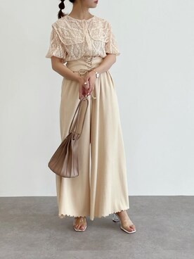 「SLURR（スラ―）のアイテム」を使った、SLURR(スラー)OFFICIALさん（レディース・156cm）の夏コーディネート