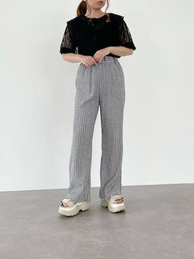 「SLURR（スラ―）のアイテム」を使った、SLURR(スラー)OFFICIALさん（レディース・153cm）の夏コーディネート