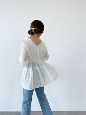 「SLURR（スラ―）のアイテム」を使った、SLURR(スラー)OFFICIALさん（レディース・156cm）の夏コーディネート