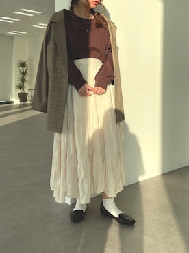 「SLURR（スラ―）のアイテム（ジャケット/アウター）」を使った、SLURR(スラー)OFFICIALさん（レディース・153cm）の夏コーディネート