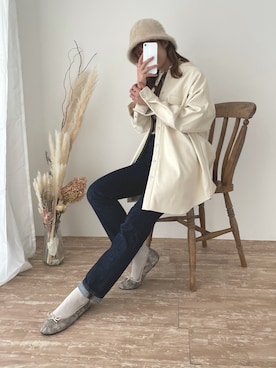 「SLURR（スラ―）のアイテム（ジャケット/アウター）」を使った、SLURR(スラー)OFFICIALさん（レディース・156cm）の秋コーディネート