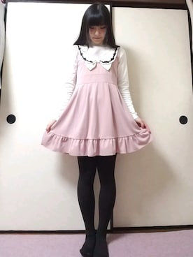 「axes femme（アクシーズファム）のアイテム（ジャンパースカート）」を使った、na😾さん（レディース・162cm）の冬コーディネート
