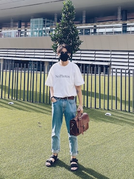 「MEMENTO（メメント）のアイテム」を使った、HarryLBRさん（メンズ・174cm）の春コーディネート