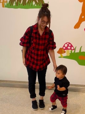 赤チェック のキッズ人気ファッションコーディネート Wear