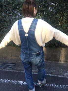 「Johnbull（ジョンブル）のアイテム（オールインワン・サロペット）」を使った、san🦔さん（レディース・158cm）の冬コーディネート