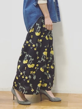 「Munich（ミューニック）の8ozデニムシャツ　オーバーシャツ（シャツ/ブラウス）」を使った、san🦔さん（レディース・158cm）の冬コーディネート