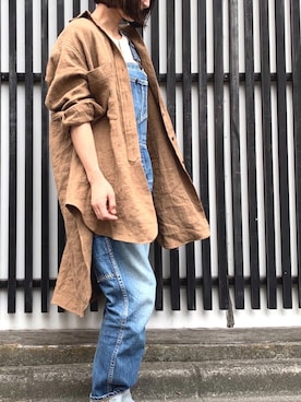 「Johnbull（ジョンブル）のアイテム（オールインワン・サロペット）」を使った、san🦔さん（レディース・158cm）の秋コーディネート