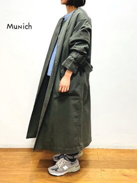 「New Balance」｜「アイテム（ノーカラーコート）」を使った、san🦔さん（レディース・158cm）の冬コーディネート